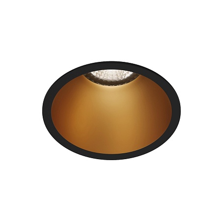 DK3026-BG Встраиваемый светильник, IP 20, 10 Вт, GU5.3, LED, черный/золотой, пластик - фото