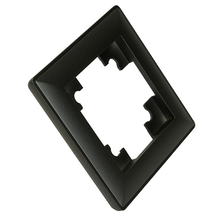 Рамка STEKKER, PFR00-7001-05 1-местная, пластик, серия Катрин, черный - фото