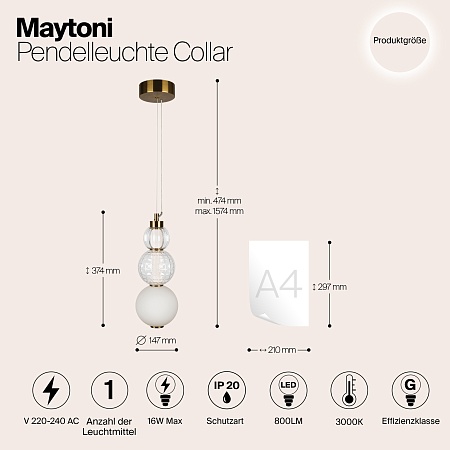 Подвесной светильник Maytoni Collar P069PL-L16G3K - фото