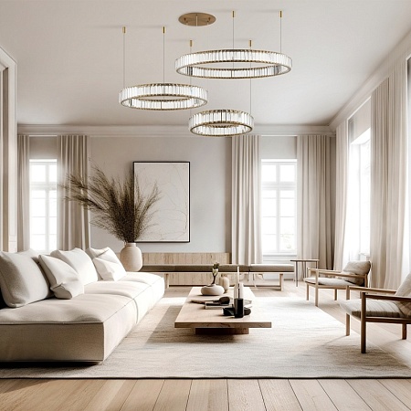 Люстра подвесная ST-Luce Латунь/Прозрачный LED 1*122W 4000K SL1622.313.03 - фото