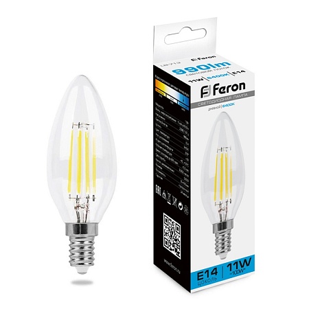 Лампа светодиодная Feron LB-713 Свеча E14 11W 230V 6400K - фото