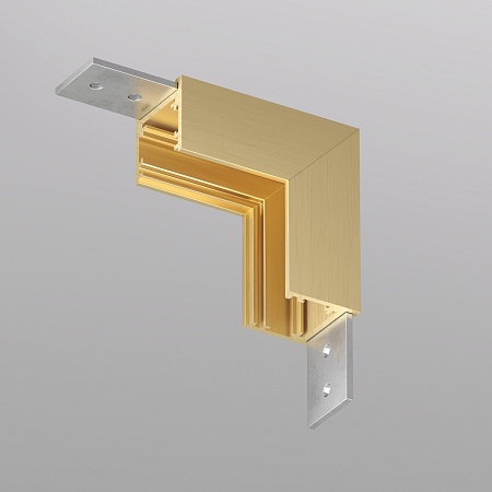 TR5732-SB Угловой элемент для трека SHINE BASE 90° стена-потолок, сатинированная латунь, алюминий - фото