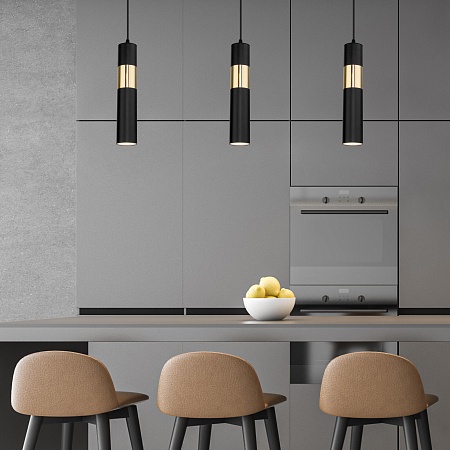 Подвесной светильник Eurosvet 50097/1 черный/золото - фото