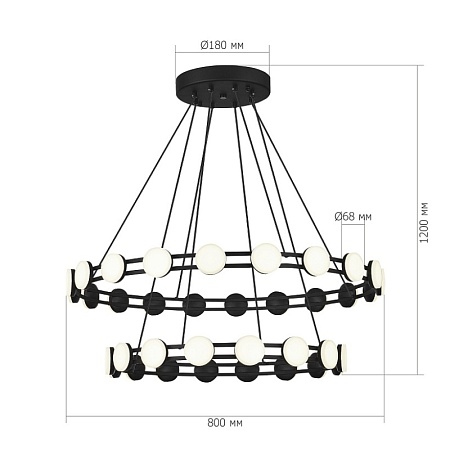Светильник подвесной ST-Luce черный/белый LED 1*70W 4000K SL6610.403.36 - фото
