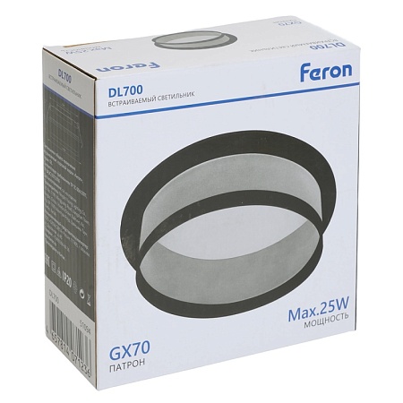 Светильник встраиваемый Feron DL700  потолочный GX70 черный круг - фото