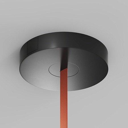 TR5511-BK Накладное основание с возможностью размещения блока питания и подачи питания треку-ремню Belty, серия Base, D260*H50мм, IP20, черный, алюминий - фото