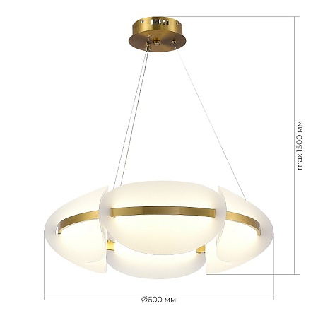 Люстра подвесная ST-Luce Золотистый/Белый LED 1*45W 3000K SL1304.203.45 - фото