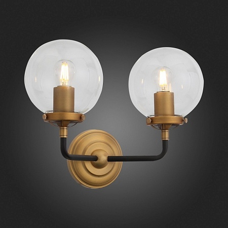 Бра ST-Luce Черный, Золото/Прозрачный E27 2*40W SL234.401.02 - фото