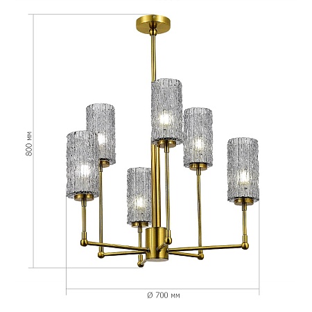 Люстра подвесная ST-Luce Латунь/Дымчатый E27 6*60W SL1240.303.06 - фото