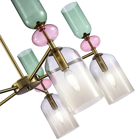 Люстра потолочная ST-Luce Золотистый/Дымчатый E14 5*40W SL2000.202.05 - фото