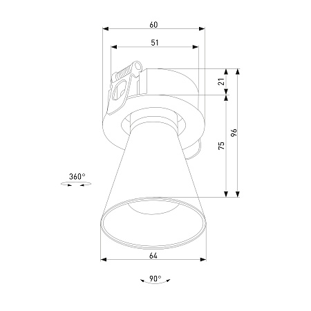 Светильник встраиваемый поворотный светодиодный с антибликовой решеткой Bell 8W 4000K белый 25097/LED Elektrostandard - фото