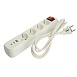 Удлинитель 4-местный с/з с выключ. STEKKER HM071-41-02 3x1мм2, 2м, 250В, 16А, 1USB+2C, 2.4A, сер Home, белый - фото