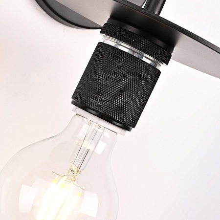 Бра Rh Utilitaire Knurled Disk Shade Sconce Black Imperiumloft 123281-22 - фото