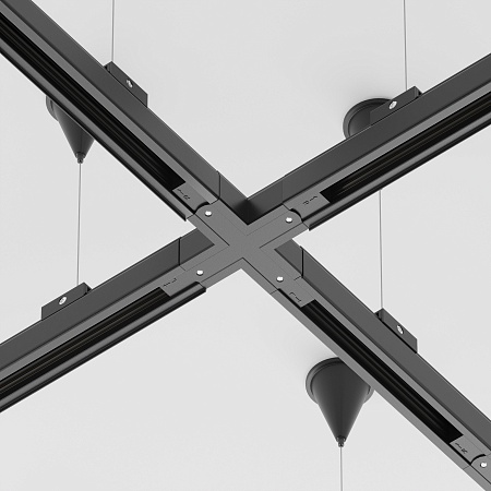 Трековая система Technical накладная трехфазная чёрная 300x300 TS-X-300-TR108-3-10W3K-B