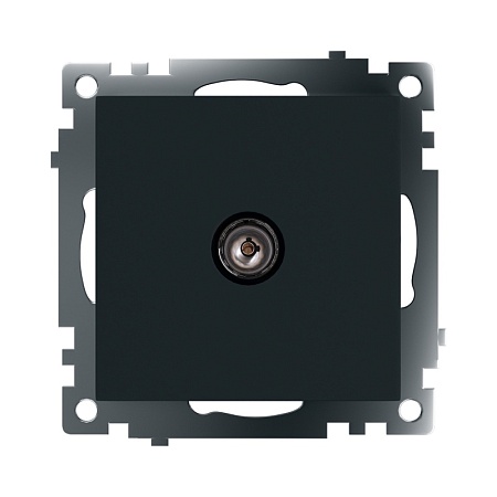 Розетка телевизионная 1-местная (механизм), STEKKER GLS00-7108-05, 75 Ом, 5-862МГц, серия Катрин, черный - фото