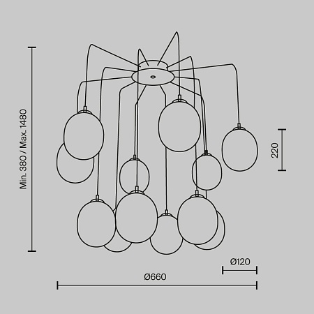 Подвесной светильник Maytoni Branch MOD176PL-12G - фото