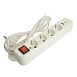 Удлинитель 4-местный с/з с выключ. STEKKER HM071-41-02 3x1мм2, 2м, 250В, 16А, 1USB+2C, 2.4A, сер Home, белый - фото