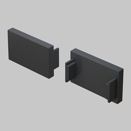 Заглушка для накладного шинопровода, 2 шт. Basity, черный - фото