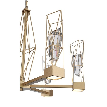 Люстра подвесная ST-Luce Матовое золото/Матовое золото, Прозрачный LED 6*8W 4000K SL815.203.06 - фото