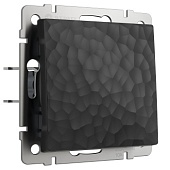 Выключатель одноклавишный Hammer черный W1210008