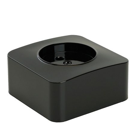 Розетка 1-местная б/з открытой установки, STEKKER, 250В, 10А, IP20, серия София, черный, MST10-11-02 - фото