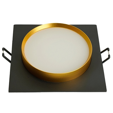 Светильник встраиваемый Feron DL506 потолочный GX53 черный + золото квадрат - фото