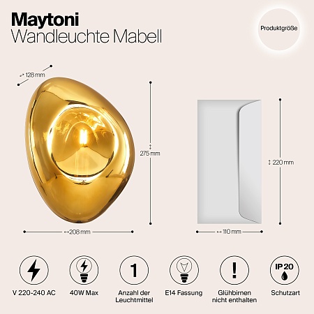 Настенный светильник (бра) Maytoni Mabell MOD306WL-01G - фото