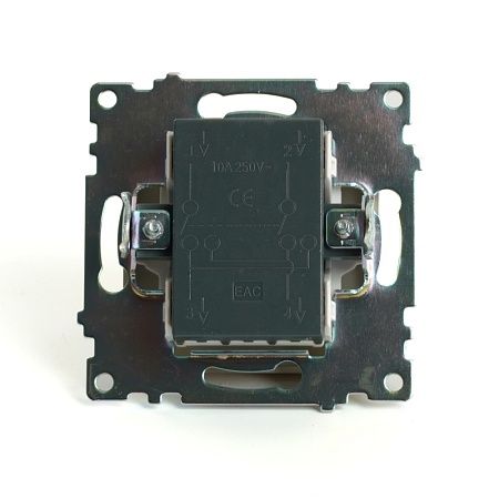 Переключатель перекрестный 1-клавишный (механизм), STEKKER, GLS10-7110-08, 250В, 10А, серия Катрин, золото - фото