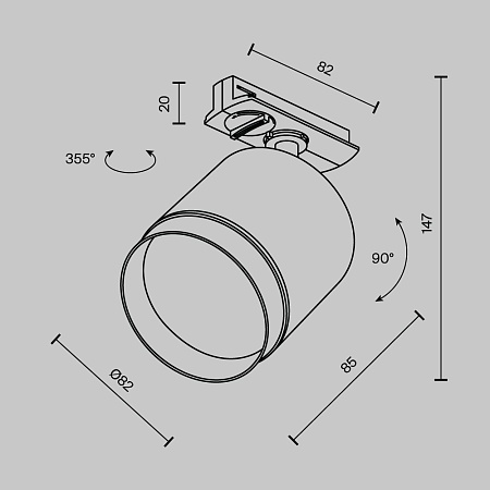 Трековый светильник Technical TR088-1-GX53-B - фото