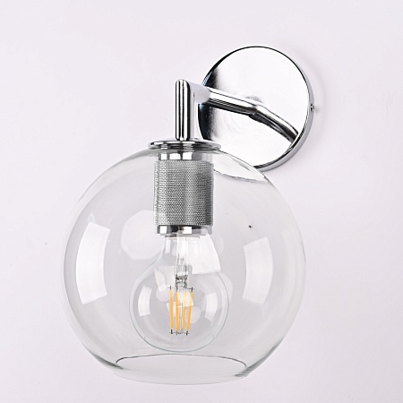 Бра Rh Utilitaire Globe Shade Single Sconce Silver Imperiumloft 123277-22 - фото