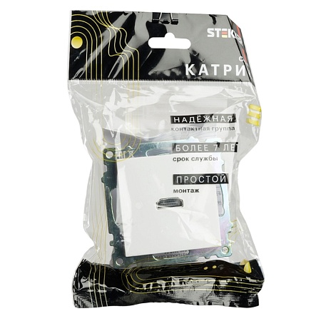 Розетка HDMI 2.1, Type A  (механизм), STEKKER GLS00-7118-01, серия Катрин, белый - фото