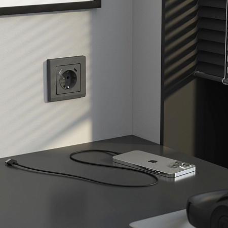 Рамка на 1 пост Stark (графит матовый) W0011864 - фото