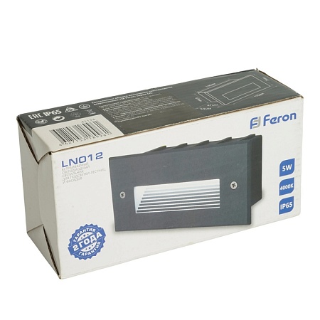 Светодиодный светильник Feron LN012 встраиваемый 5W 4000K, IP65, серый - фото