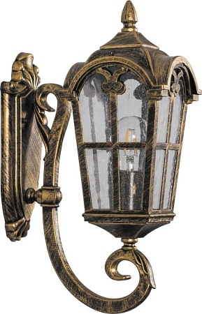 Светильник садово-парковый Feron PL102 четырехгранный на стену вверх 60W 230V E27, черное золото - фото