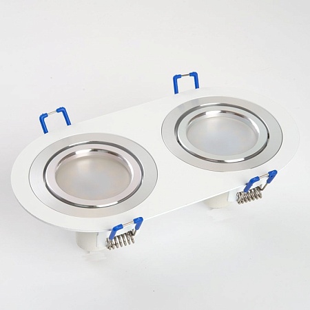 Светильник потолочный встраиваемый, DL2812 MR16 50W G5.3 "овал", белый-хром - фото