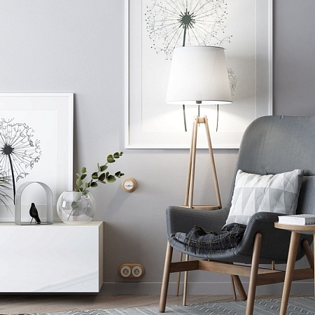 Рамка на 1 пост (светлый бук) W0015224 - фото