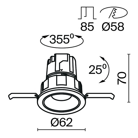 Встраиваемый светильник Technical Wise DL057-7W3K-B - фото