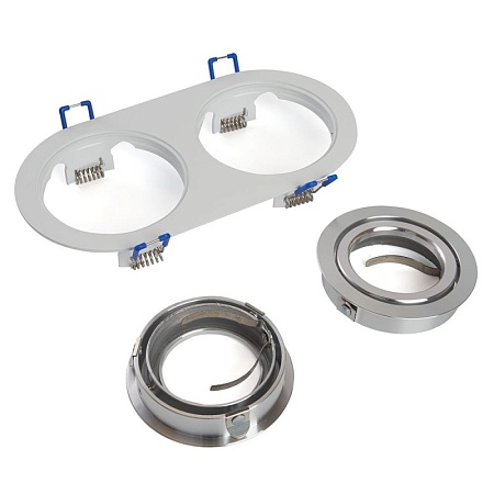 Светильник потолочный встраиваемый, DL2812 MR16 50W G5.3 "овал", белый-хром - фото