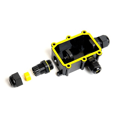 Соединитель-коннектор для проводов LD533, 3-контактный, с пружинным контактом, водонепроницаемый, черный - фото