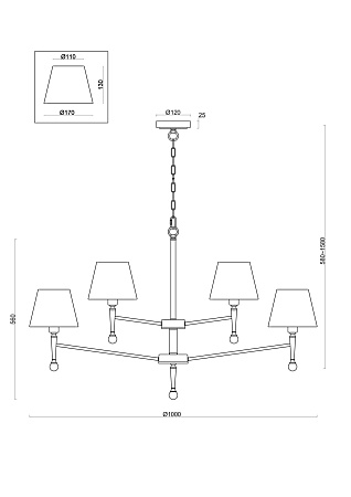 Подвесной светильник Freya FR5190PL-12BS1 - фото