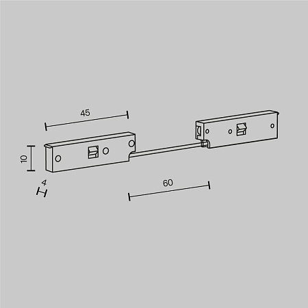Коннектор питания угловой 7.5см Levity - фото