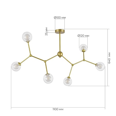 Светильник подвесной Золотистый/Прозрачный, Белый G9 LED 6*5W SLE1106-203-06 - фото