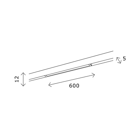 Магнитный трековый светильник Черный LED 1*10W 4000K 710Lm Ra>80 100 IP20 L600xW5xH12 2 ST667.446.10 - фото