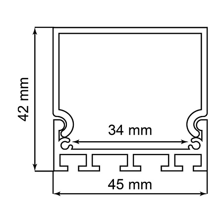 Профиль  накладной 42х45мм, алюминиевый, серебро, 2м, CAB268 - фото