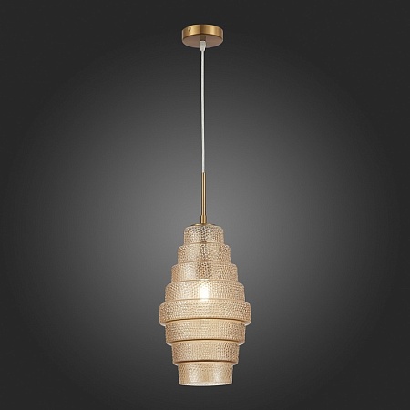 Подвес ST-Luce Латунь/Коньячный E27 1*40W SL1001.203.01 - фото