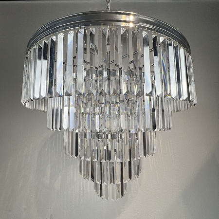 Люстра Rh 1920S Odeon Clear Glass Fringe Chandelier D80 Chrome Imperiumloft 228793-22 - фото