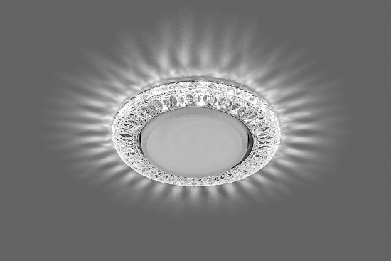 Светильник встраиваемый с белой LED подсветкой Feron CD4022 потолочный GX53 без лампы прозрачный - фото