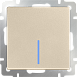Выключатель одноклавишный проходной с подсветкой шампань WL11-SW-1G-2W-LED - фото