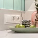 Розетка с заземлением и шторками белая WL01-SKGS-01-IP44 - фото