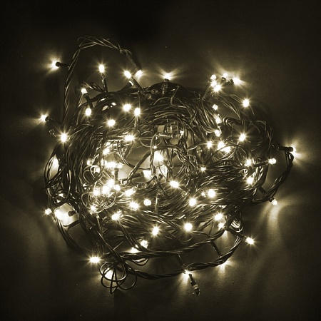 Светодиодная гирлянда Feron CL08 линейная 60м + 3м 230V 2700К, c питанием от сети, эффектом стробов, зеленый шнур - фото